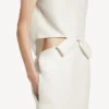 Damenkleid mit drapiertem Rücken und Schleife in Elfenbein Damenkleid mit drapiertem Rücken und Schleife in Elfenbein