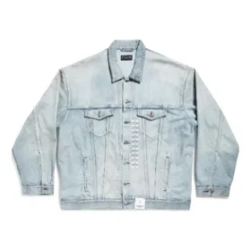 Denim-Größenaufkleber-Jacke „Blue“ 767947TDW144016