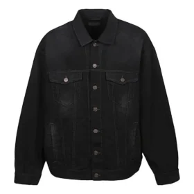 Denim-Jacke „Black“ mit Gaffer-Tape-Motiv für das Political Campaign 724651TNW111700