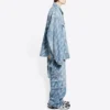 Denim-Jacke mit durchgehendem Schriftzug-Logo „Hellblau-Weiß“ 681690TJW904200