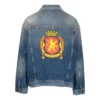 Denim-Jacke mit Emblem-Aufnäher auf der Rückseite „Blue“ 697781TBP484455