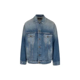 Denim-Jacke mit Emblem-Aufnäher auf der Rückseite „Blue“ 697781TBP484455
