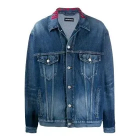 Denim-Jacke mit Logo am Kragen „Blau“ 571324TCW032340