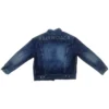 Denim-Jacke mit Logo auf der Rückseite „Blue“ 557351TBP484009