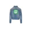 Denim-Jacke mit Logo auf der Rückseite „Blue Green“ 606170TDW144065