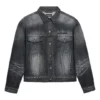 Denim-Jacke mit Logo auf der Rückseite, weite Passform, „Fake Wash Black“ 620728TIW435720