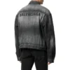 Denim-Jacke mit Logo auf der Rückseite, weite Passform, „Fake Wash Black“ 620728TIW435720
