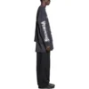 Diy Metal Langarm-T-Shirt in mittlerer Passform „Black White“ 699191TPVO31569