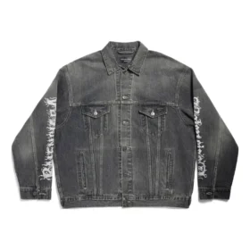 Diy Metal Large Fit Jacke „Black“ 773804TBP473721