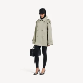 Doppelreihiger Damen-Trenchcoat in Hellbeige