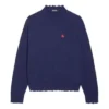 Double B Highneck-Strickpullover aus Wolle „Blue“ 682010T16274011