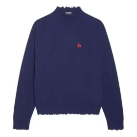 Double B Highneck-Strickpullover aus Wolle „Blue“ 682010T16274011