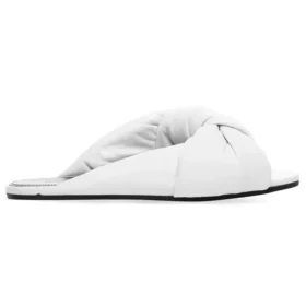 Drapierte flache Sandalen „Weiß“ 636576WA2M09002