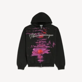„Dream“-Hoodie mit Reißverschluss für Damen in Schwarz