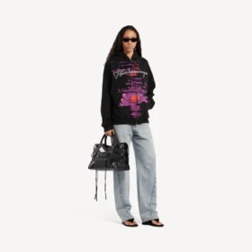 „Dream“-Hoodie mit Reißverschluss für Damen in Schwarz