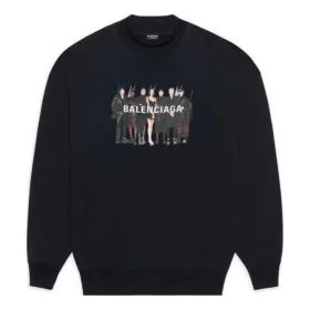 Echtes Balenciaga-Sweatshirt mit Rundhalsausschnitt „Schwarz“ 652981TIVA21000 Echtes Balenciaga-Sweatshirt mit Rundhalsausschnitt „Schwarz“ 652981TIVA21000