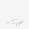 Editorial ovale Sonnenbrille in Silber