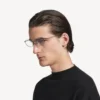 Editorial ovale Sonnenbrille in Silber