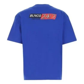 Einfarbig, lässig, kuschelig, Baumwolle, groß, kurzärmelig, blau 612966TIVD14066