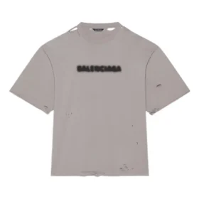 Einfarbig mit Alphabet-Aufdruck, Rundhalsausschnitt, kurze Ärmel, Unisex, grau 661715TKVD58174