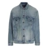 Est. 1917 College-Logo-Print-Denim-Jacke, Large-Passform „Washed Light Blue“ 675207TJW795620