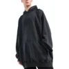 Fashion Institute Oversize-Hoodie „Washed Black“ 697879TMVK18190