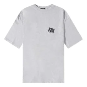 FBI Oversized-T-Shirt „Heather Grey Black“ 681314TLVG91380