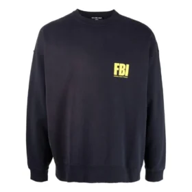FBI Sweatshirt mit Rundhalsausschnitt „Marineblau/Gelb“ 676629TLVH14265 FBI Sweatshirt mit Rundhalsausschnitt „Marineblau/Gelb“ 676629TLVH14265