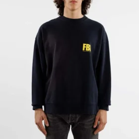 FBI Sweatshirt mit Rundhalsausschnitt „Marineblau/Gelb“ 676629TLVH14265 FBI Sweatshirt mit Rundhalsausschnitt „Marineblau/Gelb“ 676629TLVH14265