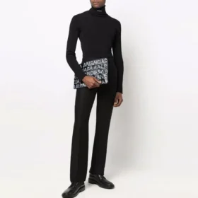 Figurbetonter Rollkragenpullover „Black“ 682003T51751000
