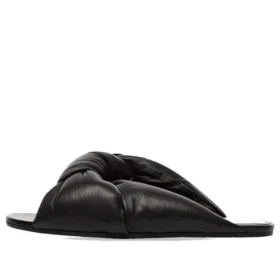 Flache Sandalen mit fließendem Schnitt „Schwarz“ 636576WA2M01000