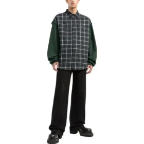 Flanellhemd mit Karomuster und Einsätzen „Green“ 658936TCM013064
