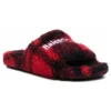 Furry Slides „Fake Fur Red Black“ 654261W2F21