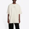 FW21 Couture – Pullover mit kastenförmigem Schnitt, Alphabet-Print, Rundhalsausschnitt und kurzen Ärmeln, beige, 651795TJV900905