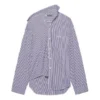 FW21 Gestreiftes Langarmhemd Dunkelblau 663034TIM368502