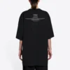 FW21 Strickpullover, locker geschnitten, kurzärmelig, schwarz 651795TJV900107