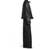 FW23 Dekonstruierte Reißverschluss-Jacke „Black Soft Buffalo Skin“ 768749TMS031000