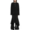 FW23 Strickjacke „Schwarzer doppelseitiger Wollstrick“ 771671T16751000