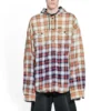 Gebleichtes kariertes Langarm-Hoodie-Shirt „Rot Weiß Schwarz“ 699223TMM059783