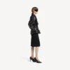 Gefalteter kurzer Trenchcoat für Damen in Schwarz