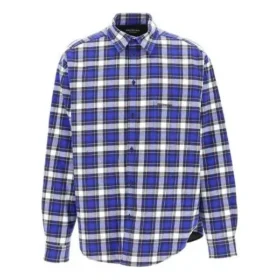 Gekarertes, wattiertes Flanellhemd „Blue“ 642339TKM274202