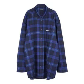 Gekariertes Hemd aus Baumwoll-Twill „Blue“ 625548T1M194450