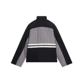 Gepolsterte Trainingsjacke mit Trichterkragen „Grey Black“ 675462-TKO48-1000