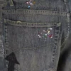Gerade geschnittene Denim-Hose mit Doodle-Print „Blue“ 746986TOW664036