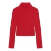 Gerippter bedruckter FREE-Rollkragenpullover „Red“ 662722T32106167