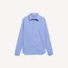 Gestreiftes Popeline-Hemd für Damen in Blau/Marineblau