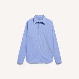Gestreiftes Popeline-Hemd für Damen in Blau/Marineblau