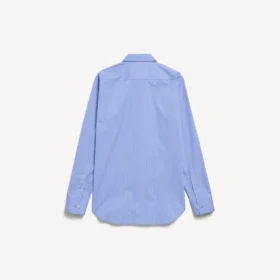Gestreiftes Popeline-Hemd für Damen in Blau/Marineblau