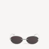Gossip Oval AF Sonnenbrille in Silber/Schwarz