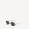 Gossip Oval AF Sonnenbrille in Silber/Schwarz